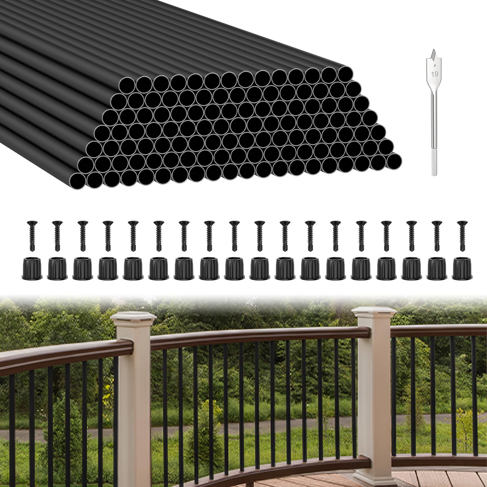 BLIKA 120 Pack 26" Aluminum Deck Balusters with