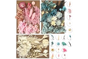 DALARAN 3 Pack Pressed Flowers for Candle Making DIY Dried Flowers Multiple Natural Pressed Flowers Colorful Decorative Dried Flowers