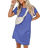 ANRABESS Womens Casual Summer Ribbed Knit Tunic Tshirt Mini Dresses 2026 Trendy Crewneck Short Sleeve Beach Loose Shift Dress