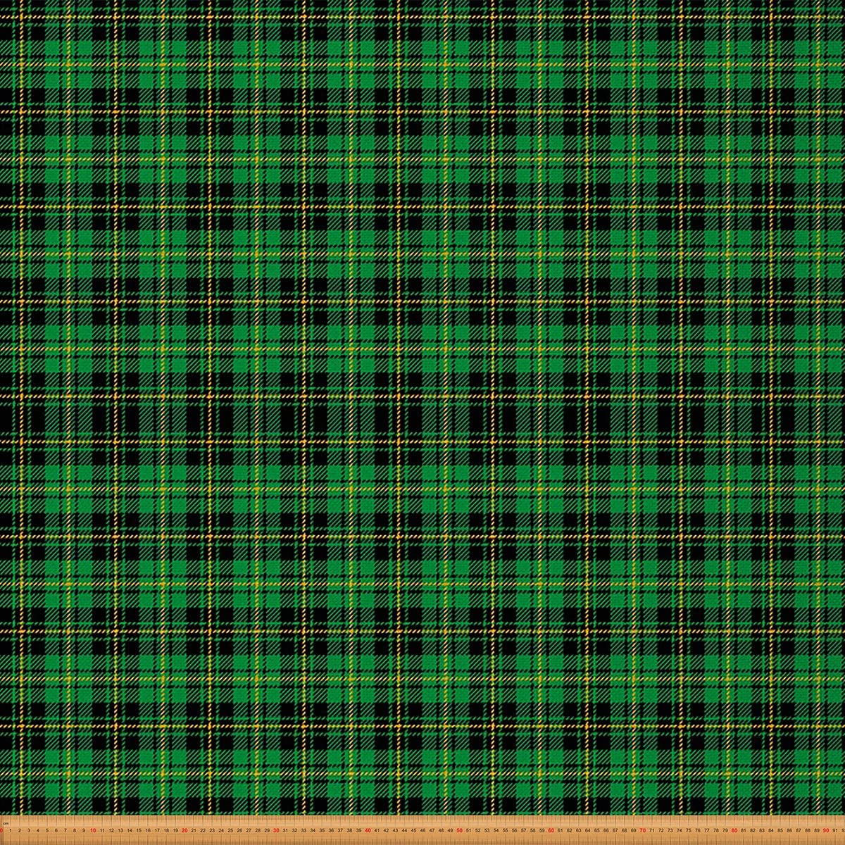 Buffalo Check Upholstery Fabric for Chairs,Green Black Plaid Grid Outdoor Fabric by The Yard,Rustic Geometric Tartan Fabric for Upholstery and DIY Projects,5 Yards,(L460*W150cm) Yellow Black