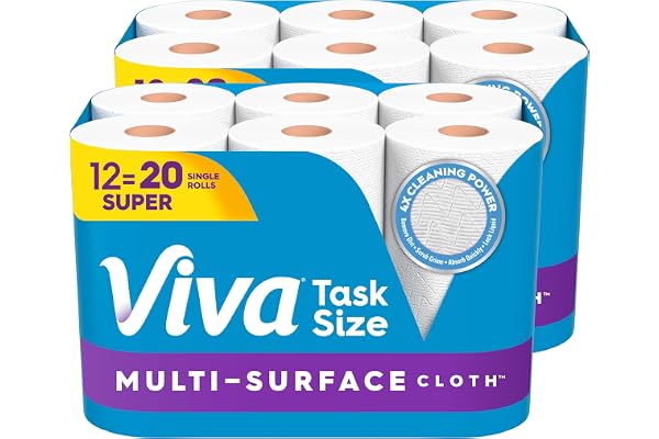 Viva Multi-Surface Cloth Paper Towels, 12 Super Rolls, 81 Sheets per Roll