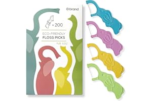 Elephant Kids Floss Picks – 200 Count – Fun Animal Shapes & Colors – Plant-Based Handle – Child-Sized Dental Floss Picks