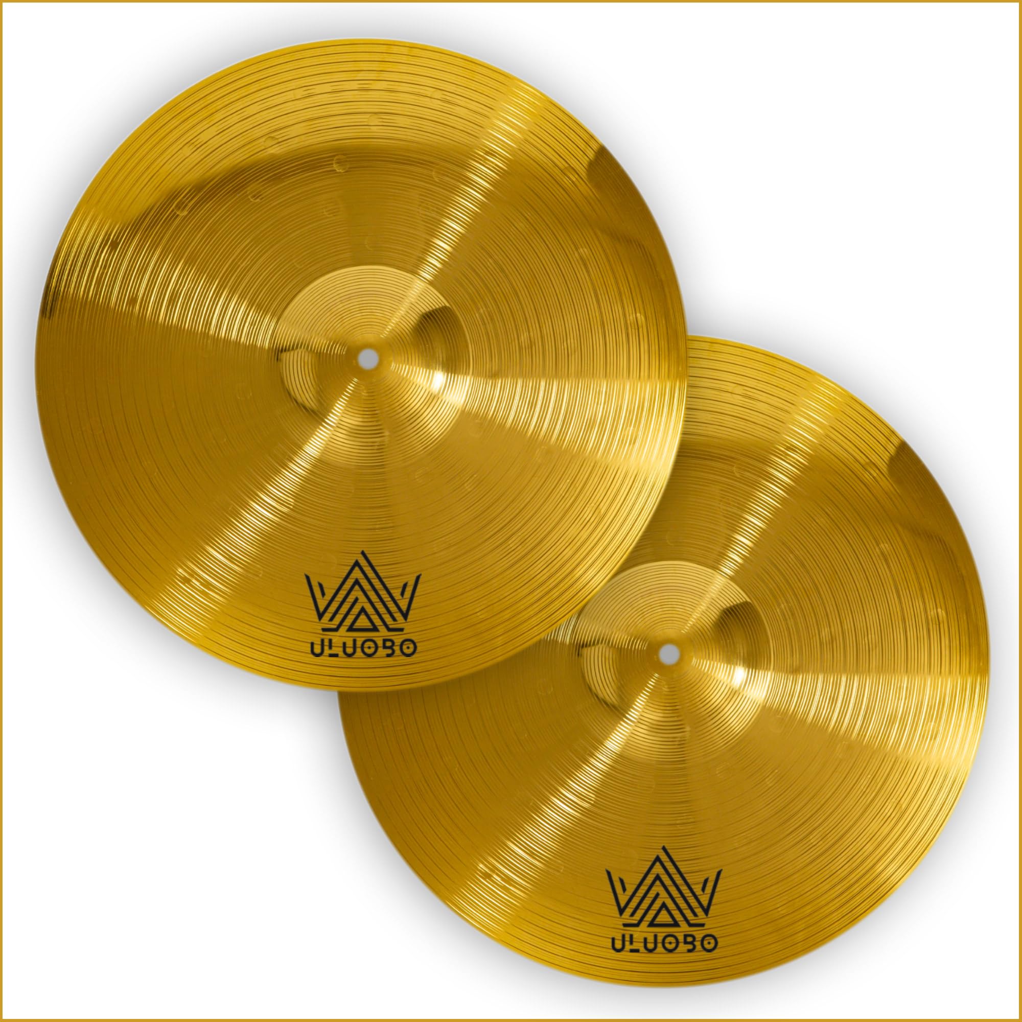 Photo 1 of hi hat cymbals pair, 14 inch high hat cymbals set (2 pieces, Gold)