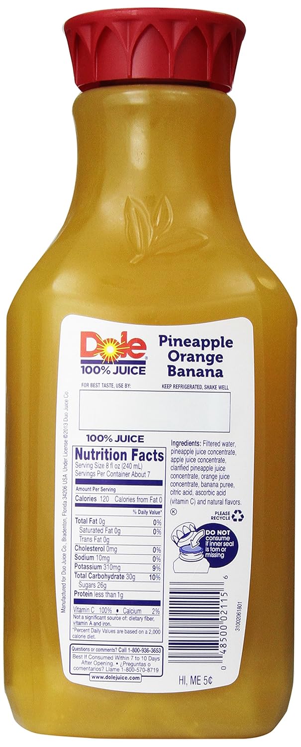 Dole Pineapple Orange Banana Juice Nutrition Facts Blog Dandk
