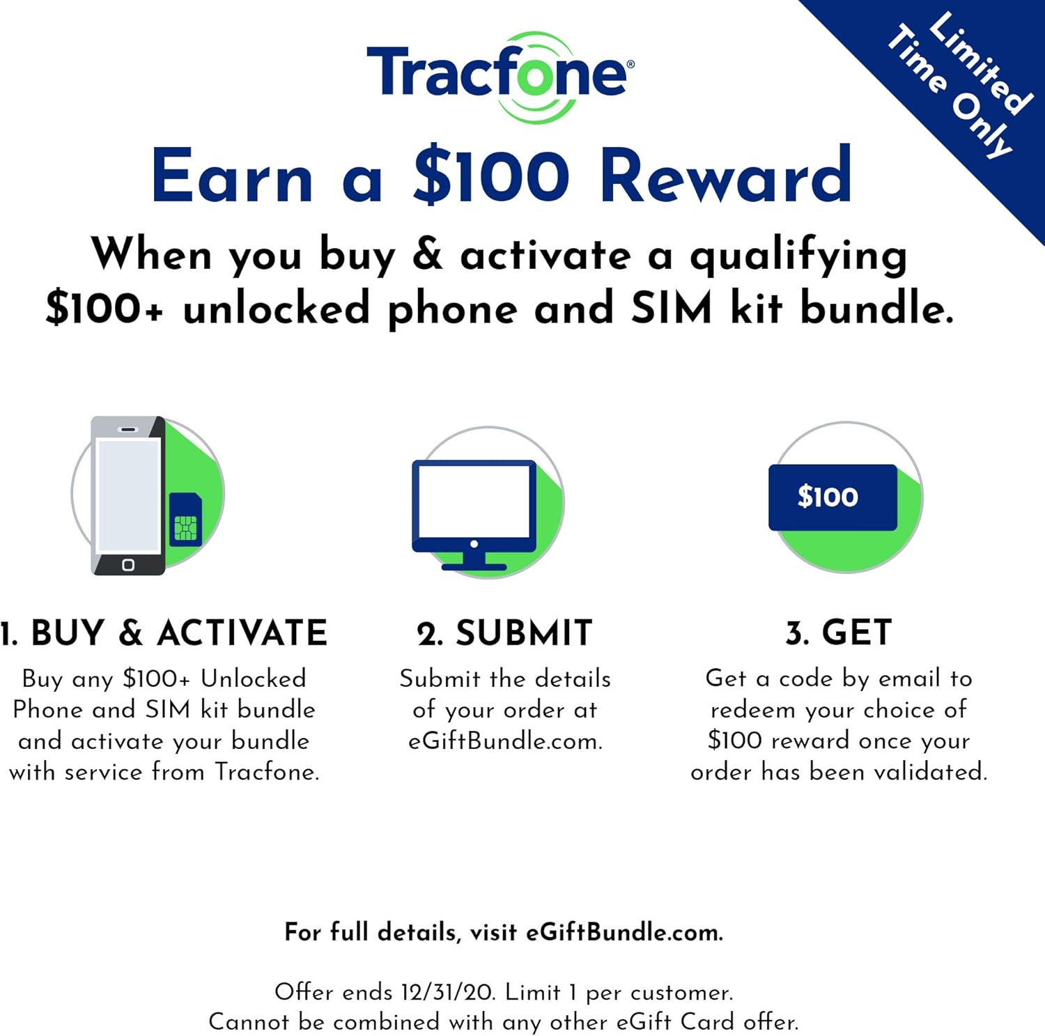 Tracfone Keep Your Own Phone 3-in-1 Prepaid SIM Kit