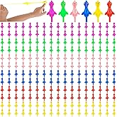 210 Pcs Slingshot Chicken Finger Toys Mini Screaming Chicken Slingshot Rubber Chicken Catapult for Kids Stretch and Relax Game Christmas Easter New Year Goodie Bag Stuffers, 6 Colors