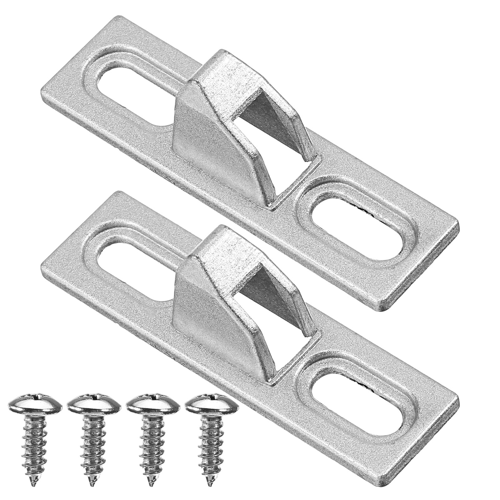 Photo 1 of 2 Pcs Sliding Door Latch Replacement Sliding Glass Door Lock Hardware Screen Latch Replacement with Mounting Screws for Various Traveling Patio Gates (Silver)