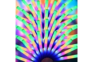 GDHZWTMY 120 Pcs LED Foam Glow Sticks Bulk,Glow in The Dark Party Supplies，Foam Light Up Sticks 3 Modes of Color Flashing for Raves,Carnival,Christmas,Concert,Halloween,New Year,Birthday,Wedding