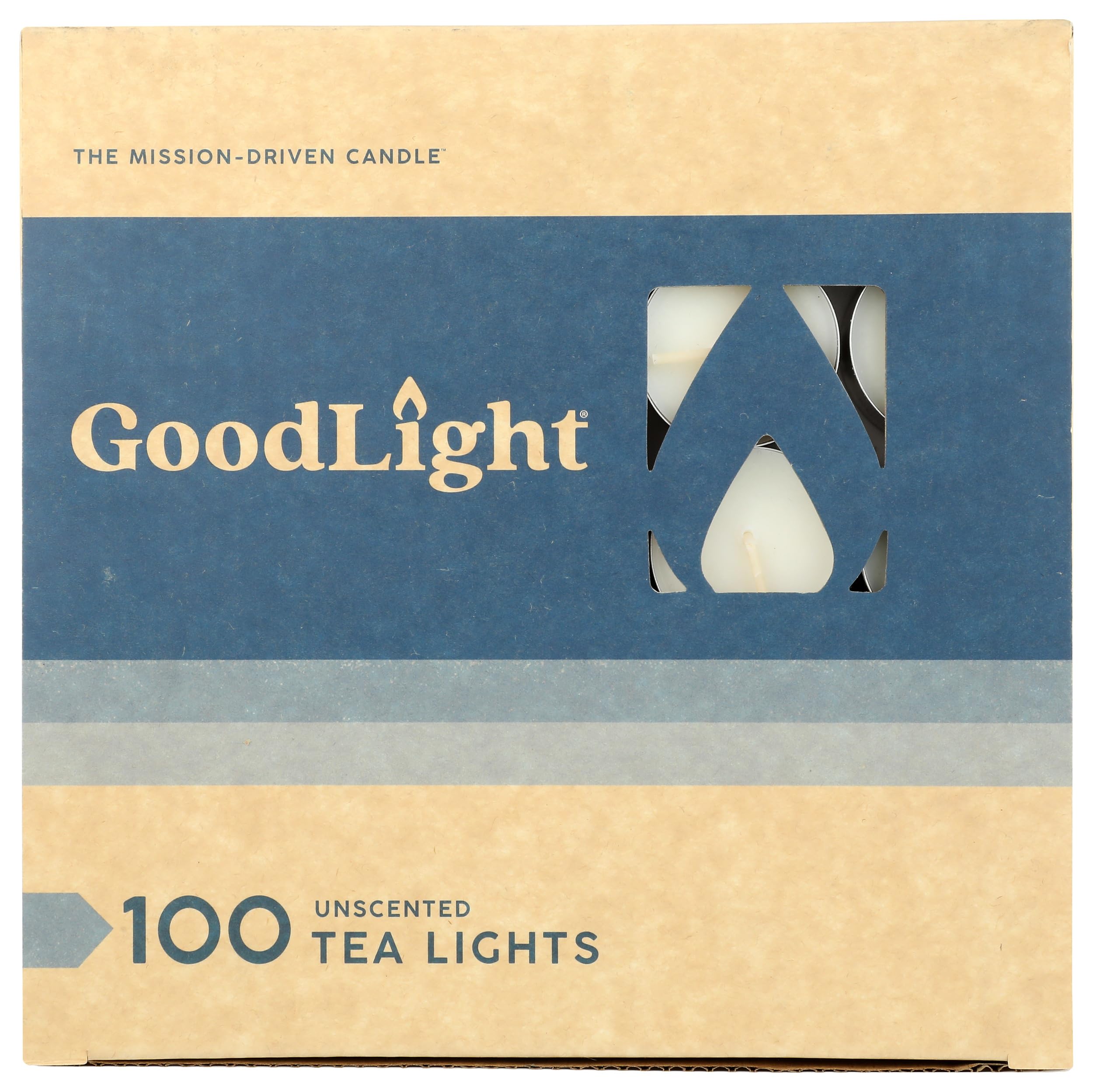 GoodLight Natural Candles Paraffin-Free Tea Lights / 100-count Box