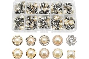 Shirt Brooch for Women, 80 Safety Buttons to Cover, 10 Styles Seamless Replacement for Clothes, Dress, Sweater, Shoes, Hats, 