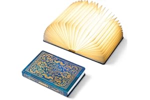 Uniwolk Book Lovers Gifts BookLamp - 5 Color Lights, 1200mAh Battery, Foldable Paper Lamp as Book Decor & Accessories, Hot Foil Cover Design, Unique Gifts for Women or Friends & Christmas