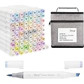 Bianyo 72 Pastel Colors Alcohol Markers, Brush &amp; Chisel, Storage Bag
