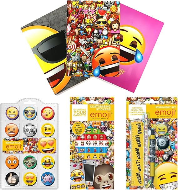 Emoji Stationary: Stickers, Erasers, Notebook &amp; Sets: Amazon.co.uk ...
