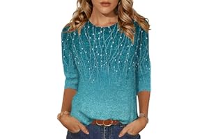 Zeagoo Women's Casual 3/4 Sleeve T-Shirts Crew Neck Cute Tunic Tops Basic Tees Blouses Business Work Tee Tops 2025