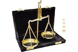 NAVIROCK Old Traditional Goldsmith Weight (Tarazu) showpiece Brass Weighing Scale Balance Justice Law Scale Decoration