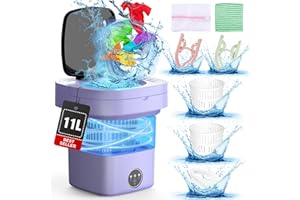 ANKUWA Portable Washing Machine with 11L Upgraded Capacity and Foldable Washer, 3 Modes Mini Washing Machine Deep Cleaning of Underwear, Small & Baby Clothes, Suitable for RV, Apartments, Dorm, Hotels