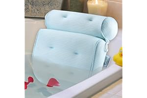 Idle Hippo Bath Pillow, Tencel Spa Bathtub Pillow, Ultra Soft Bath Pillows for Tub Neck and Back Support, Quick Dry Bath Tub 