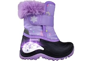 Absolute Stella Toddler Little Kids Light Up Snow Winter Boots, Warm, Insulated, Waterproof Shell