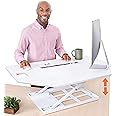 Stand Steady X-Elite Pro | Premier Corner Standing Desk Converter | Extra Large 40 Inch Sit to Stand Desk | Height Adjustable Desk Converter for Cubicles and L-Shaped Desks (27.25" L x 39.25'' W)