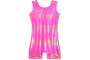 Domusgo Gymnastics Leotards for Girls Sparkly One Piece Sleeveless Tumbling Unitards