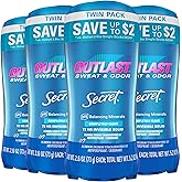 Secret Outlast Antiperspirant Deodorant for Women, 72hr Sweat & Odor Protection, PH Balancing Minerals, Invisible Solid, Completely Clean Scent, 2.6 oz (Pack of 4)