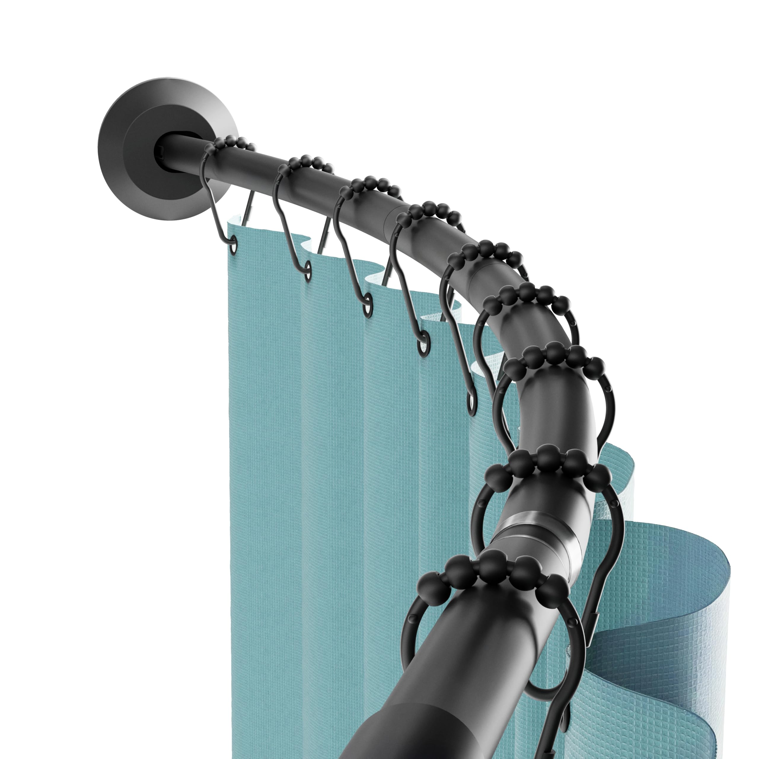 Photo 1 of ***MISSING ASSEMBLY PIECES (SUCTION CUPS) **** Zenna Home Rustproof Curved Shower Curtain Rod, No Drill Tension or Permanent Mount Adjustable Curved Shower Rod for Bathroom, Easy Install, Rounded for Extra Room, 50 to 72 Inches, Matte Black