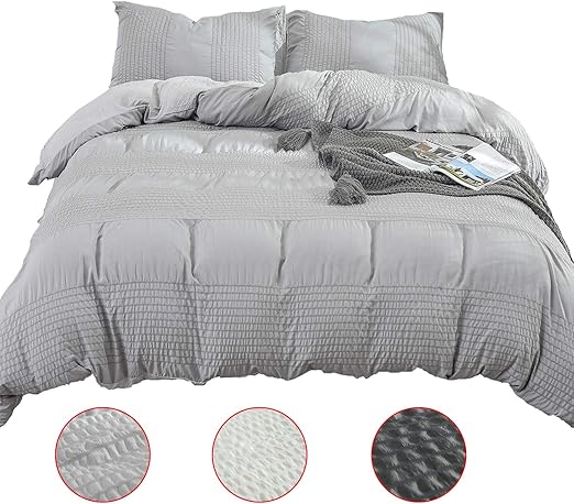 Amazon Com Xingshow Solid King Duvet Cover Set Gray Soft 3 Pieces