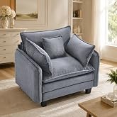 Cloud Modular Corduroy Couch, Deep Seat High Back Comfortable Sectional Couches for Living Room,Bedroom and Apartment (Charcoal, 1 Seater)