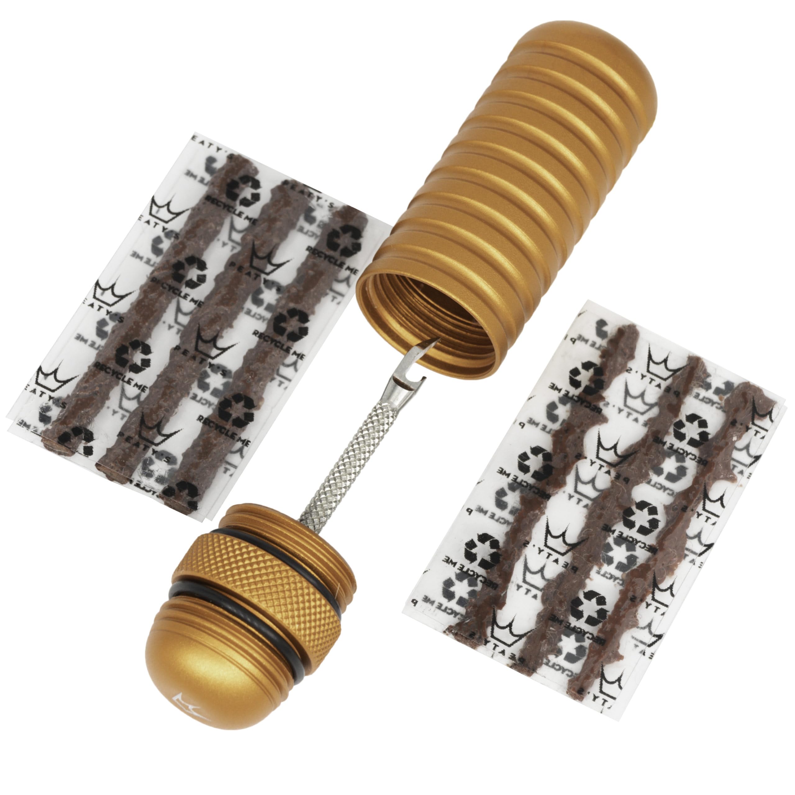 Peaty's Tubeless Bike Tyre Puncture Repair Plugger Kit - For MTB, Road & XC Bicycle Tyres - Unique Single-Sided Fork, For Rapid Puncture Repair To Fix Punctures Fast - 3x 3mm & 1.5mm Plugs - Mango