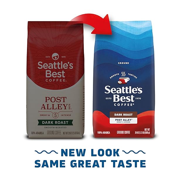SEATTLE’S BEST COFFEE, DARK ROAST GROUND COFFEE, POST ALLEY, 100% ARABICA, 1 BAG (20 OZ)