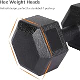 Yaheetech 2x7.5kg Dumbbells Set Hexagon Weights Home Workout 16.5lb Pair view 6