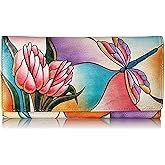 Anna by Anuschka Women's Hand Painted Genuine Leather Multi Pocket Wallet