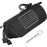 PG6 Eyeglasses Hard Shell Case Tactical Molle Zipper Sunglasses Carrying Case 1000D Nylon with Clip