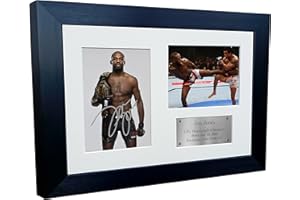 12x8 A4 Jon Jones MMA UFC Ultimate Heavyweight Fighting Champion Championship Mixed Martial Arts Triple Signed Autographed Au