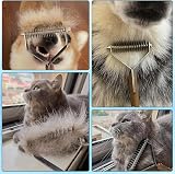 onebarleycorn Dog Grooming Coat Rake 14-Blade Undercoat Deshedding Tool view 7