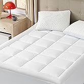 Bedsure Mattress Pad Queen Size - Breathable Cotton Mattress Topper, Quilted Fitted Mattress Cover with Deep Pocket Fits 8-21
