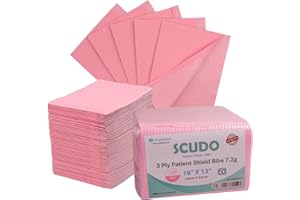 500PCs Dental Grade SCUDO 7.2g 3Ply Dental Bibs by VASTMED | Soft & Waterproof Disposable Bib Sheet for Patients 13" x 18" | Dentist Tray Cover and Nail Table Cover Supplies