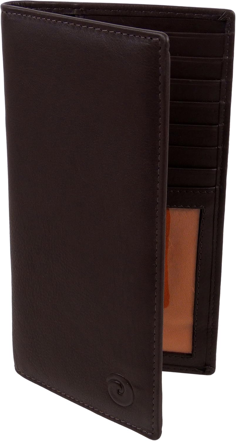 Mala Leather Gentlemen's Tall Wallet RFID 157-5 (Brown), 18.5 x 9.5 x 1 cm