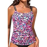 Tankini Tops for Women 2025 - Tummy Control Swim Top Only Modest Bathing Suit Top Swimsuit Top No Bottom