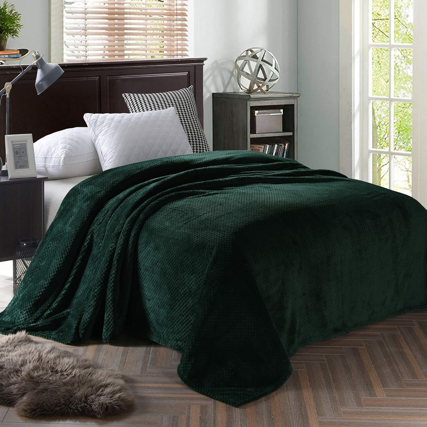 Exclusivo Mezcla Fleece Bed Blanket King Size, Super Soft and Warm Blankets for Couch Sofa and Bed Waffle Textured, Cozy - Image 3