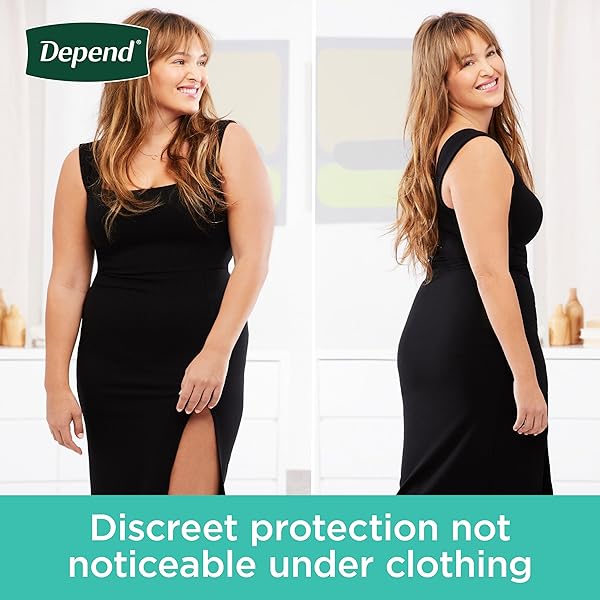 DEPEND FRESH PROTECTION ADULT DIAPERS, INCONTINENCE & POSTPARTUM BLADDER LEAK UNDERWEAR FOR WOMEN, DISPOSABLE, MAXIMUM, MEDIUM, BLUSH, 18 COUNT, PACKAGING MAY VARY