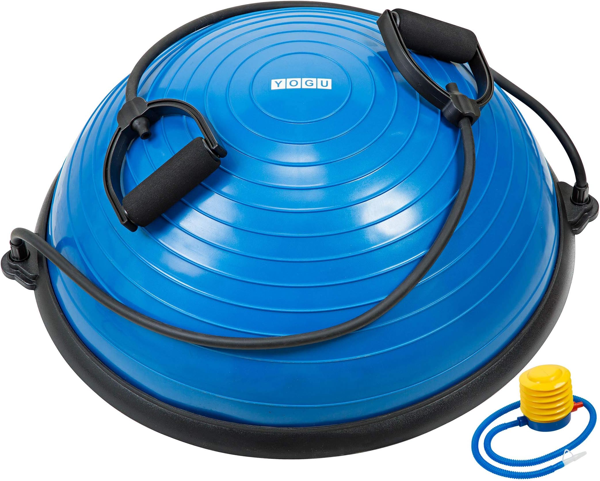 YOGU Balance Trainer Exercise Yoga Half Ball Trainer w/ 2 Resistance Bands & Pump