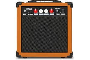 LyxPro Electric Guitar Amp 20 Watt Amplifier w/Built in Speaker Headphone Jack and Aux Input w/Gain, Bass, Treble, Volume & G