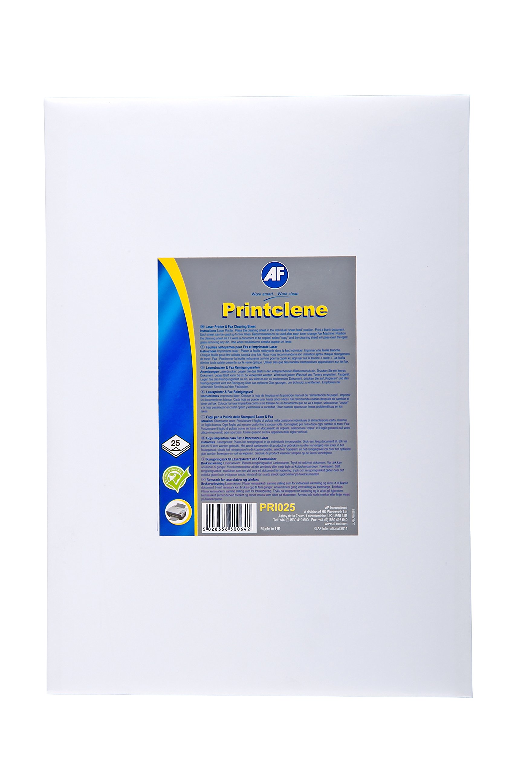 AF APRI025 Cleaning sheets (25) Printclene for printer and toner