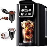 SHARDOR Single Serve Coffee Maker Upgrade, Hot & Iced Coffee Machine for K Cup and Grounds, 6 to 14 oz Brew Sizes, 50 oz Removable Water Tank, Bold Brew Setting, Pod Maker with Reusable Filter, Black