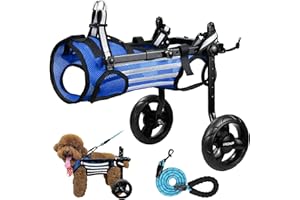 Lokshun 2024 Upgraded Dog Wheelchair for Back Legs Small wheelchair for dogs with Disabled Hind Legs Walking Adjustable Dog Carts with Wheels