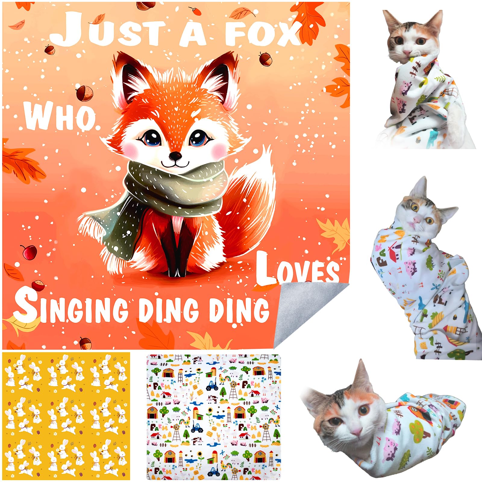 Cat Wrap for Grooming Cat Wrap for Cutting Nails Self-Adherent Cat Grooming Wrap Magic Fabric for Cat, Swaddle Wrap Control Mat Cat Burrito Restraint Blanket Wrap for Nail Clipping (XL (27.6*27.6in))