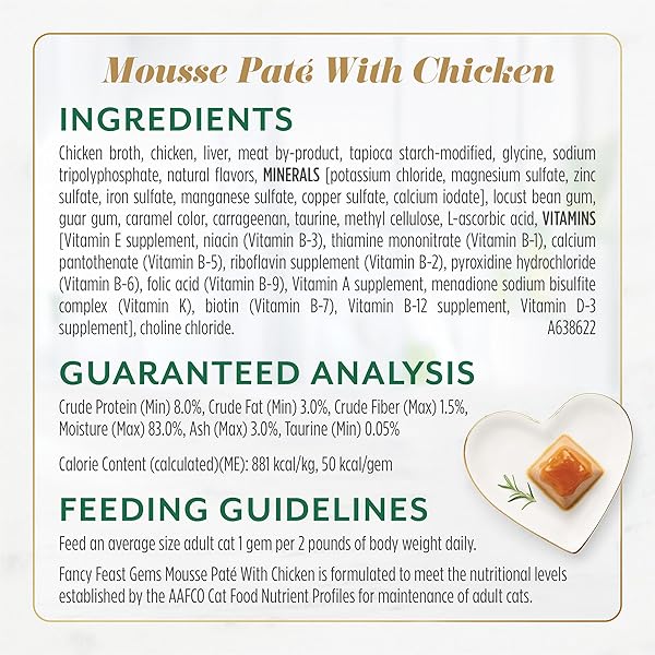 FANCY FEAST GEMS PATE CAT FOOD MOUSSE CHICKEN OR BEEF AND A HALO OF SAVORY GRAVY WET CAT FOOD VARIETY PACK – (1) 8 CT. BOXES – 8 CT. BOX