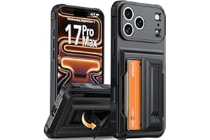 Oterkin for iPhone 17 Pro Max Wallet Case [4-5 Card Holder] [Kickstand] [Full Camera Protection] [RFID Blocking] [Military Grade Protection] Shockproof Rugged Case for iPhone 17 Pro Max, Black