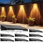 APILAB Solar Fence Lights Outdoor 8 Pack - 3 Modes (Warm/Neutral/Cool White), Fence Lights Solar Powered for Outside, IP65 Waterproof, Deck Lighting for Wall, Step, Patio, Pathway, Stairs